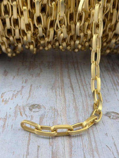 Chunky Large Link Chain, Satin 18k Gold Plated - S065-CH