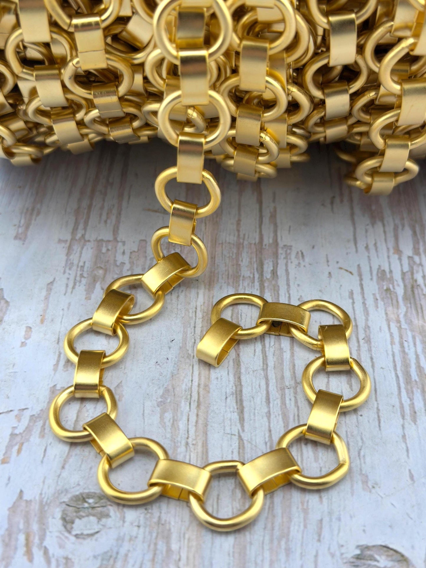 Large Smooth Link Chain, Satin 18k Gold Plated - S071-CH