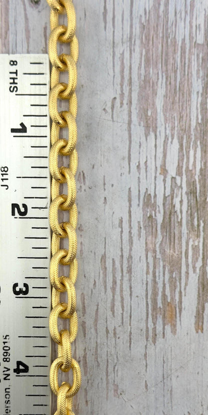 13x10mm Thick Oval Cable Chain, Satin 18k Gold Plated - S076-CH