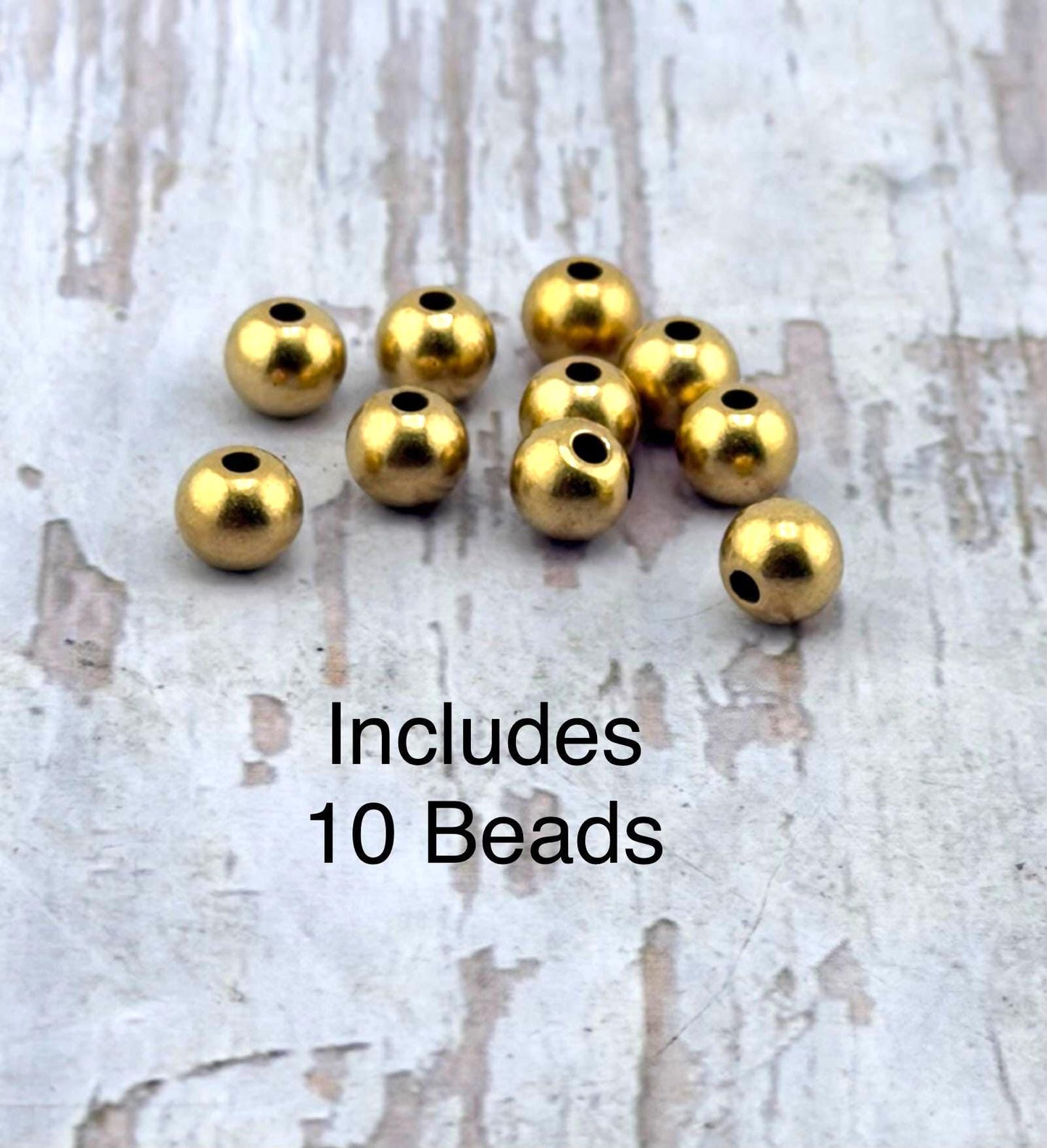 Perles rondes en métal de 6 mm (paquet de 10), plaquées or 18 carats antique - AG550