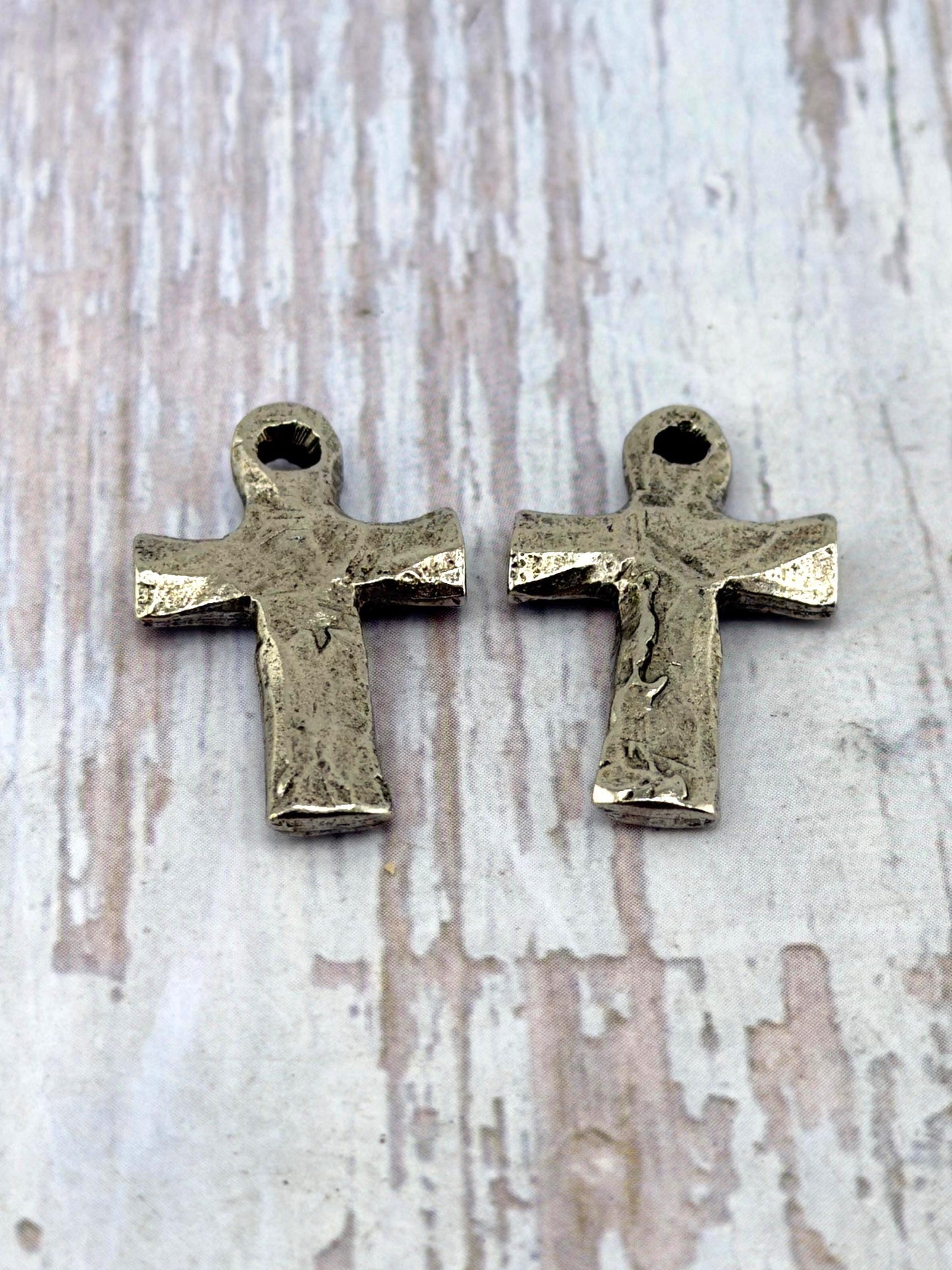 Rustic Cross Pendant, Antiqued Pewter - PT492