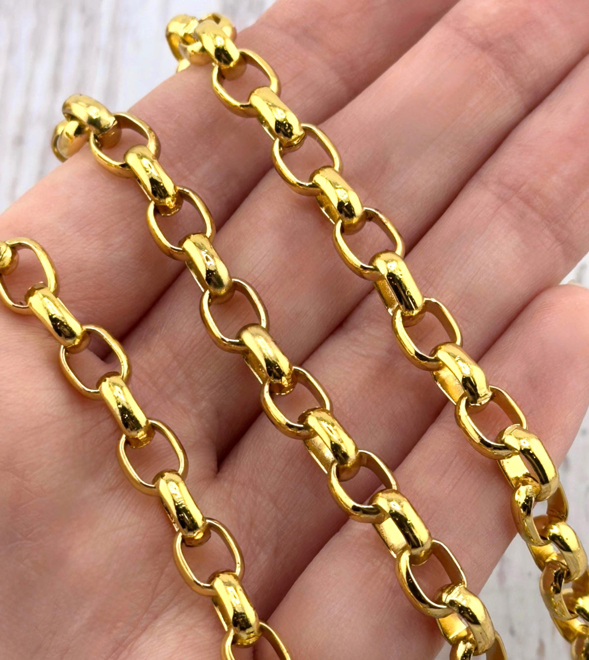 Oval Cable Chain, Shiny 18k Gold Plated - Y139-CH