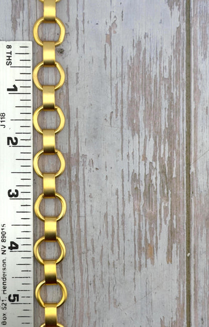 Large Smooth Link Chain, Satin 18k Gold Plated - S071-CH