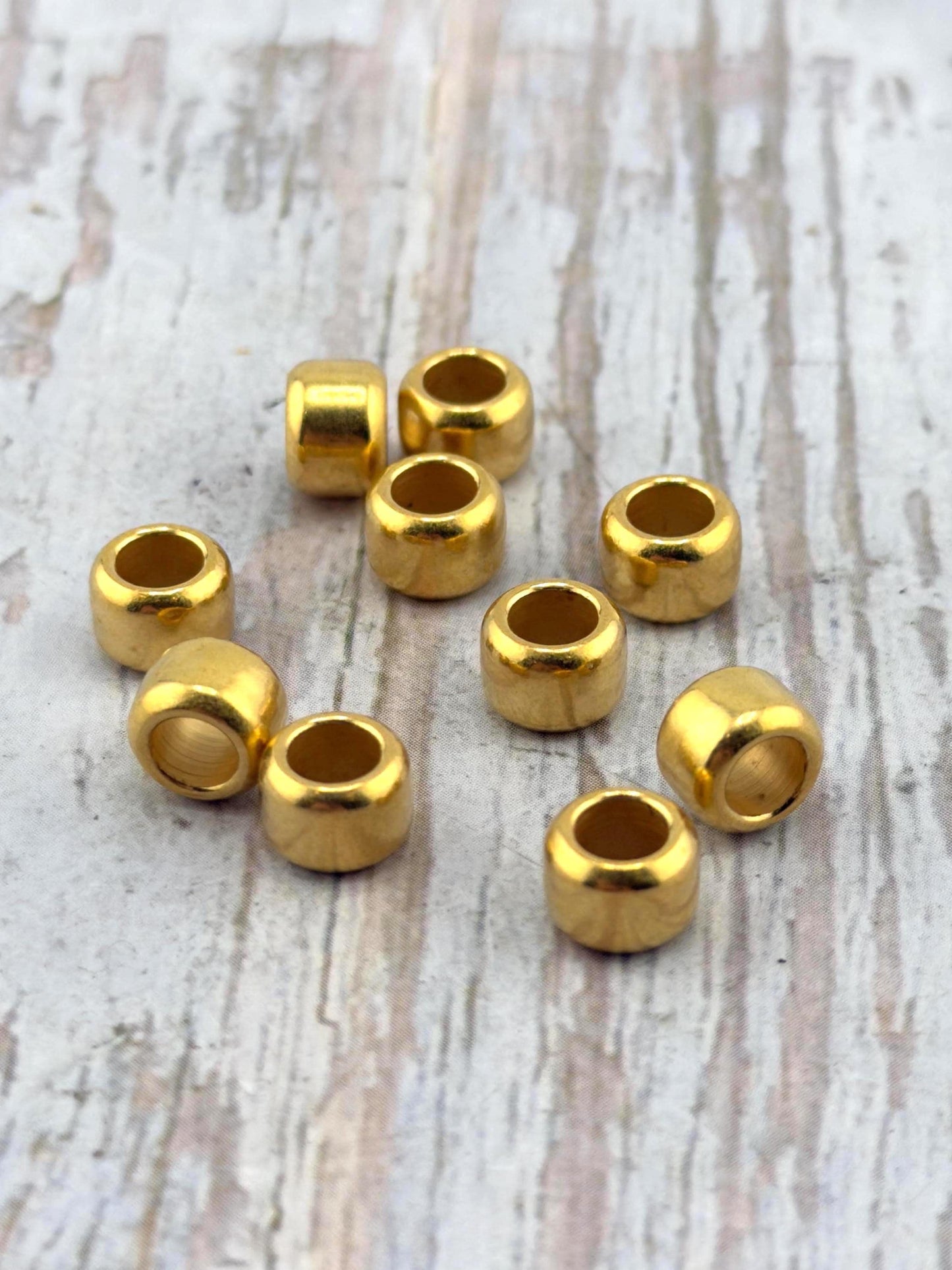 Perles cylindriques grand trou 7mm (lot de 10) - ST548