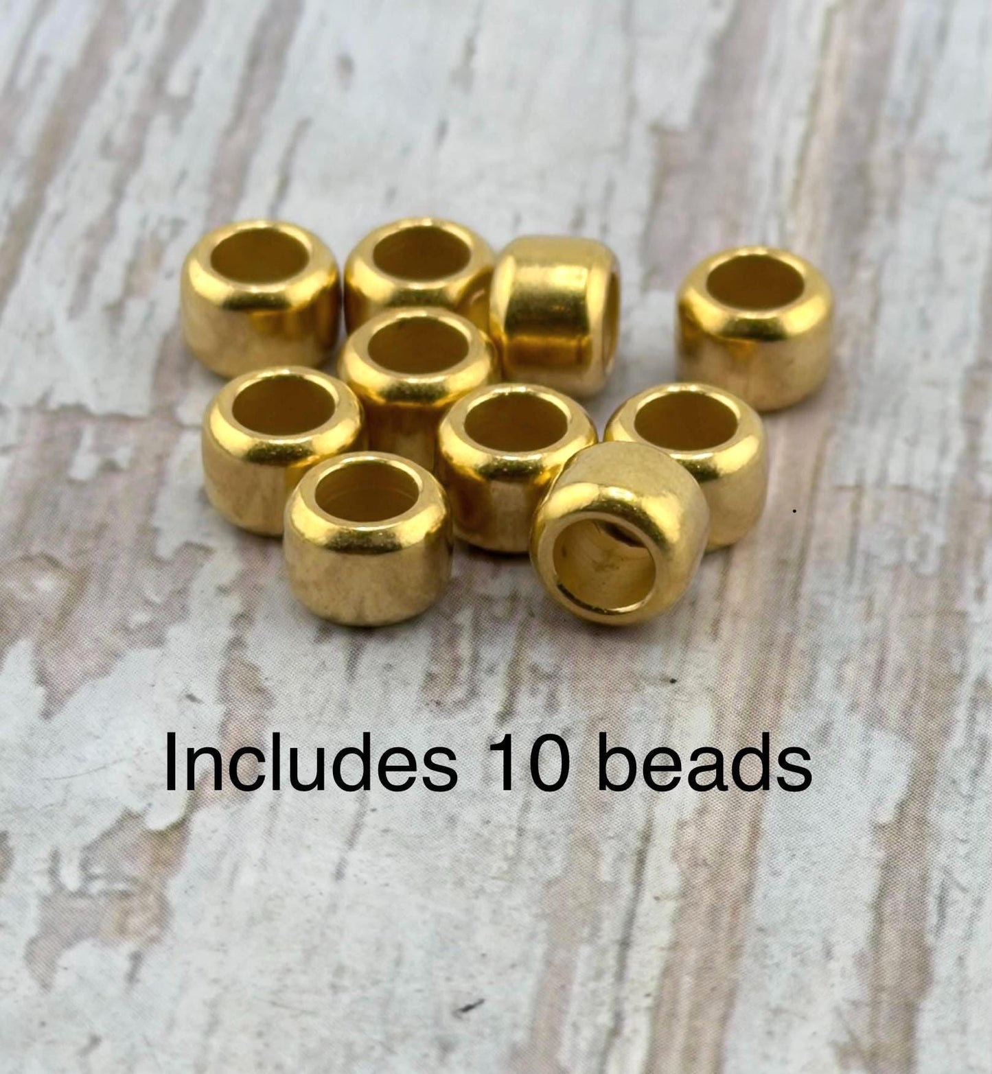 Perles cylindriques grand trou 7mm (lot de 10) - ST548