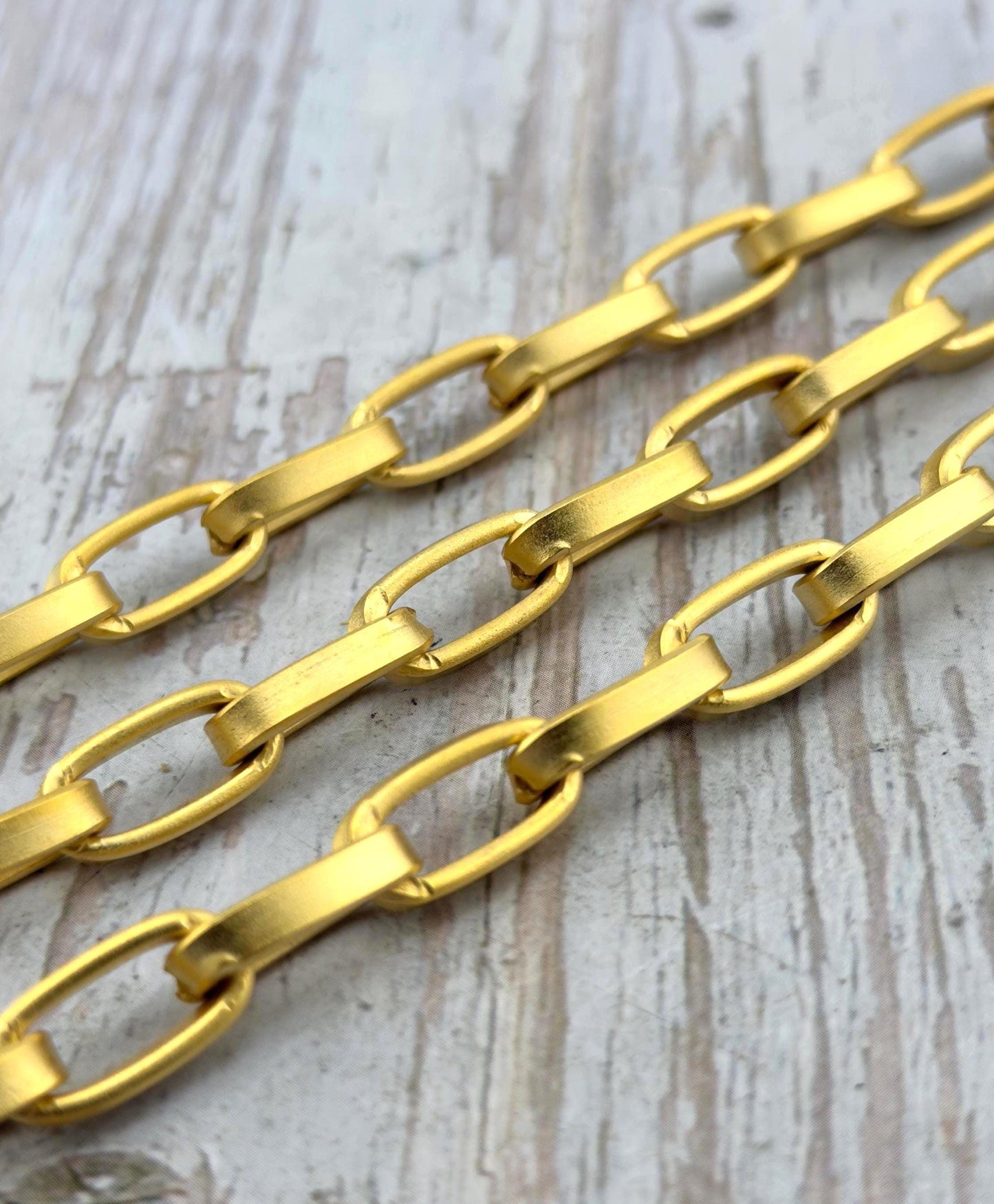 Chunky Large Link Chain, Satin 18k Gold Plated - S065-CH
