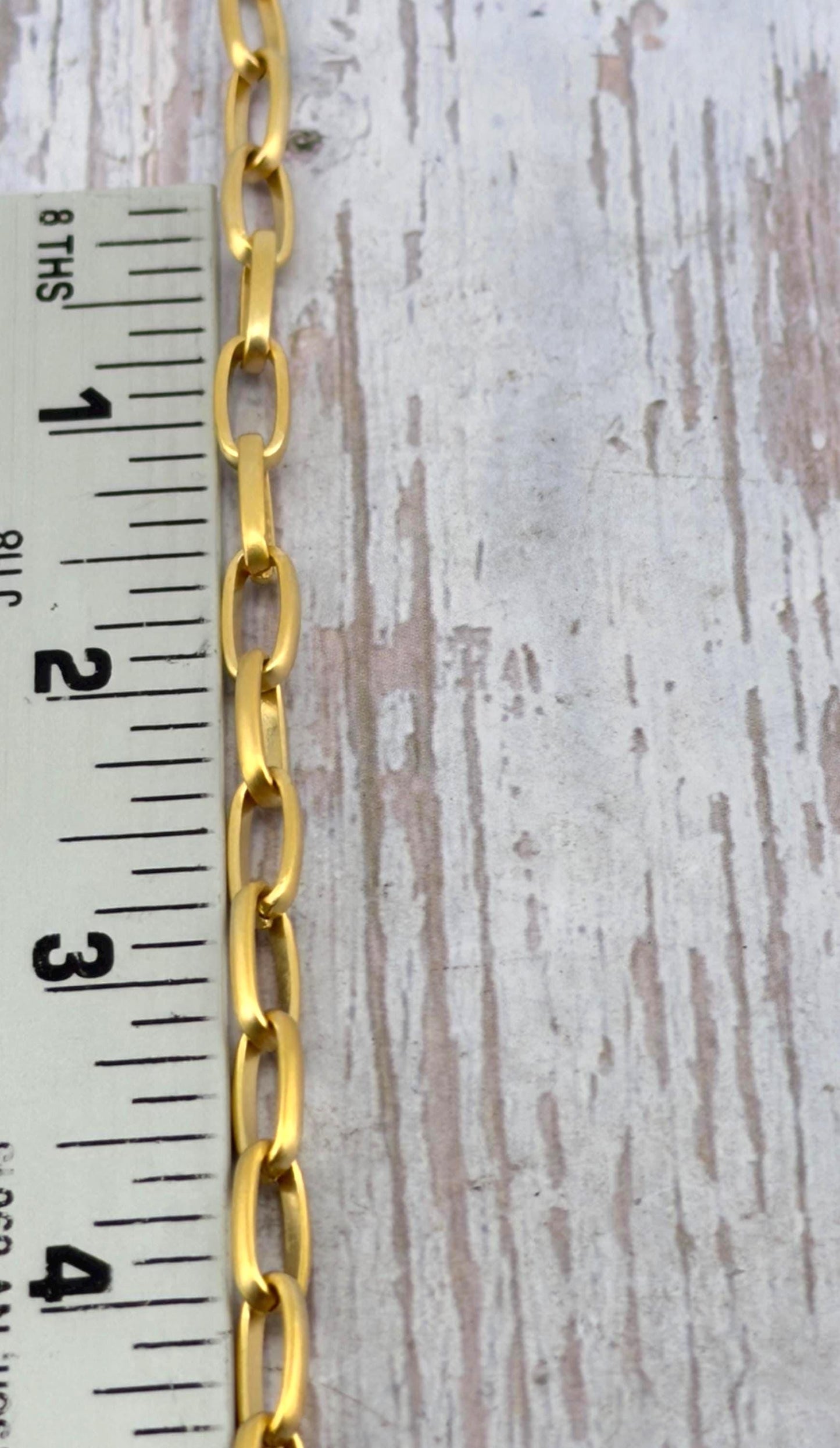 Cadena Larga de Eslabones tipo Clip, Baño de Oro 18k Satinado - S069-CH