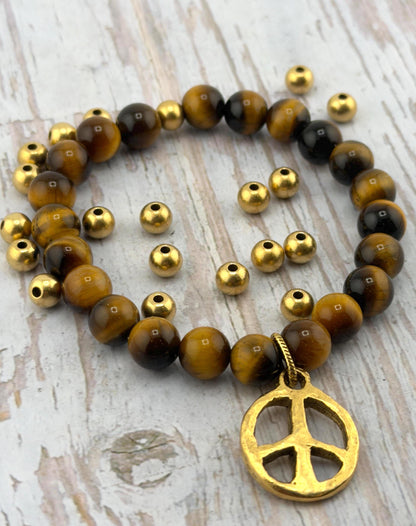 Perles rondes en métal de 6 mm (paquet de 10), plaquées or 18 carats antique - AG550