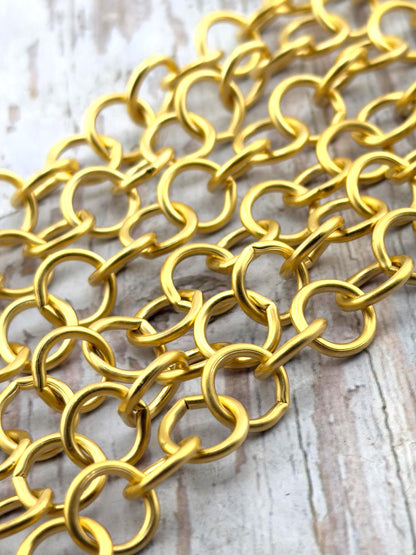 Chaîne maille serpent 10 mm, Plaqué or 18 carats, Finition satinée - S070-CH