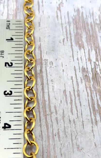 Cadena Ovalada Gruesa Tipo Cable, Bañada en Oro de 18k Envejecido - G105-CH