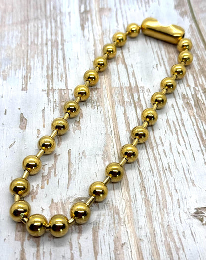 15 Inch Ball Chain Necklace, PVD Gold Plated