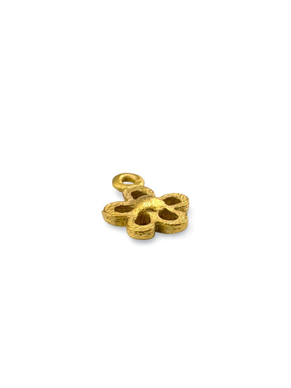 Tiny Modern Flower Charm, Satin 18k Gold Plated - ST637