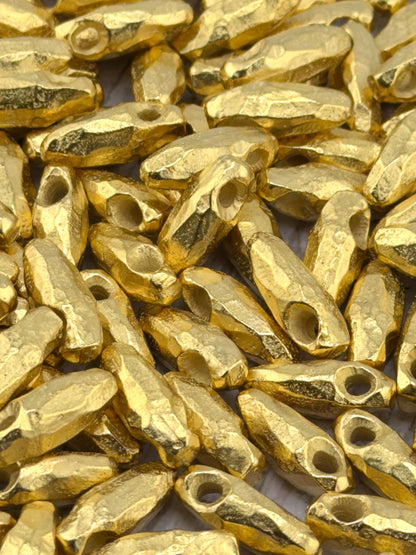 Faceted Metal Drop Bead, Satin 18k Gold Plated - ST322