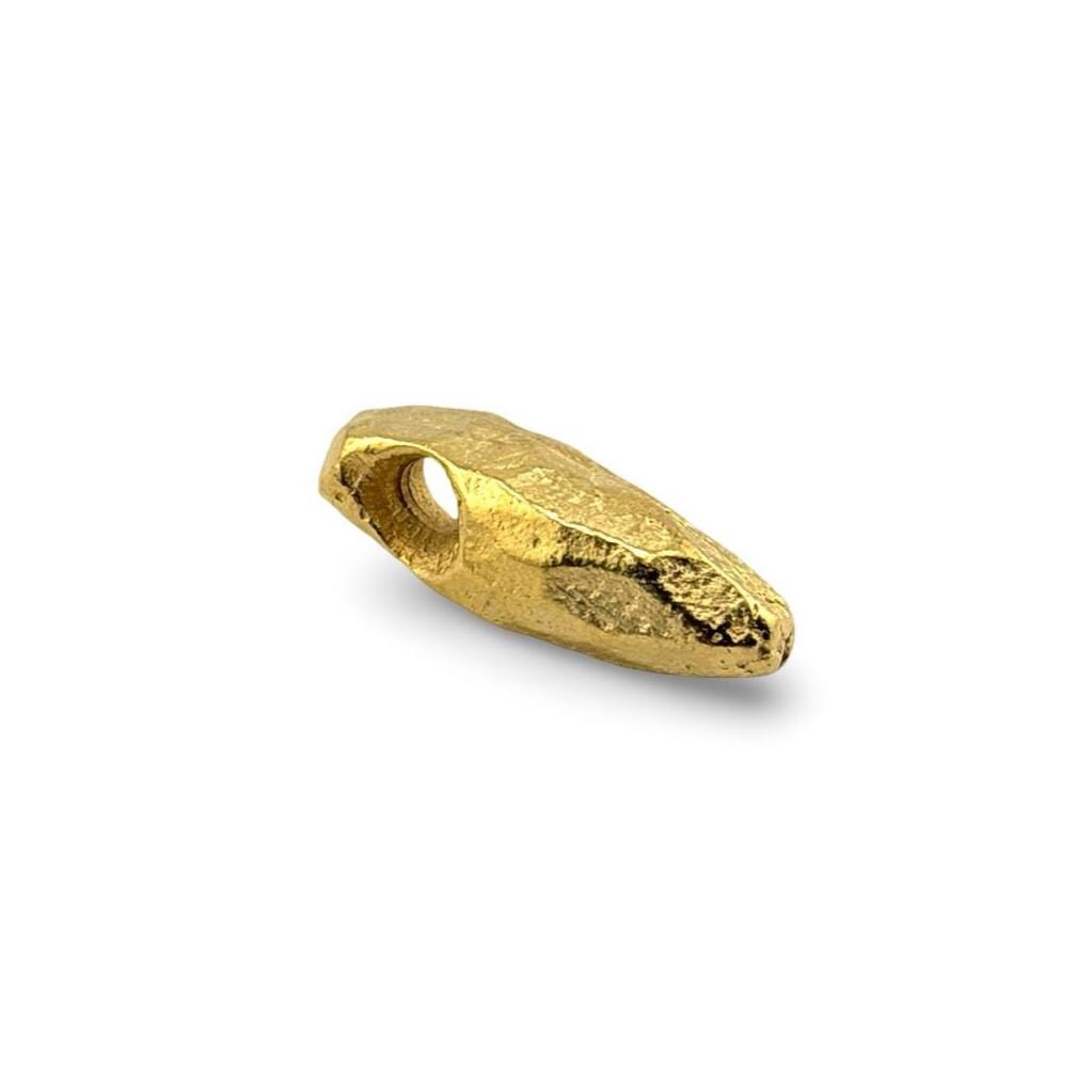 Faceted Metal Drop Bead, Satin 18k Gold Plated - ST322