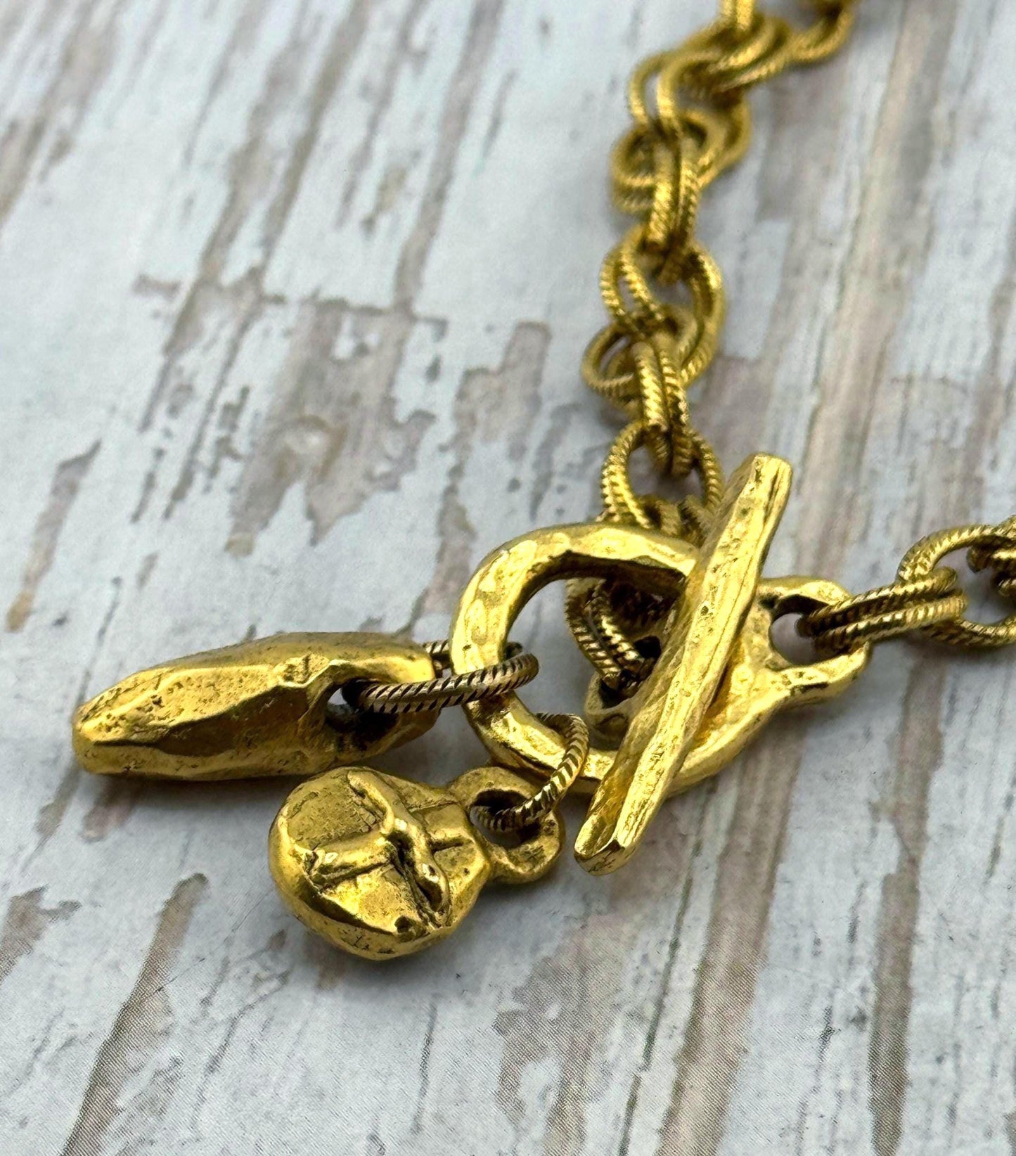 Artisan Faceted Drop Bead, Antiqued 18k Gold Plated - AG142