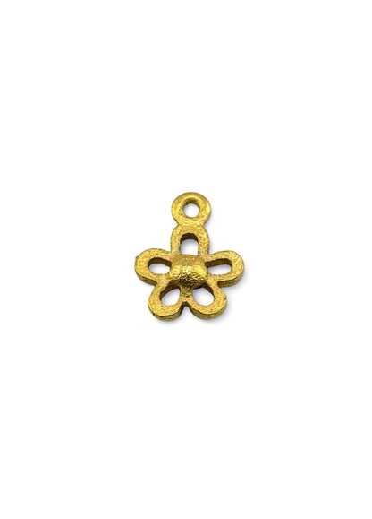 Tiny Modern Flower Charm, Satin 18k Gold Plated - ST637