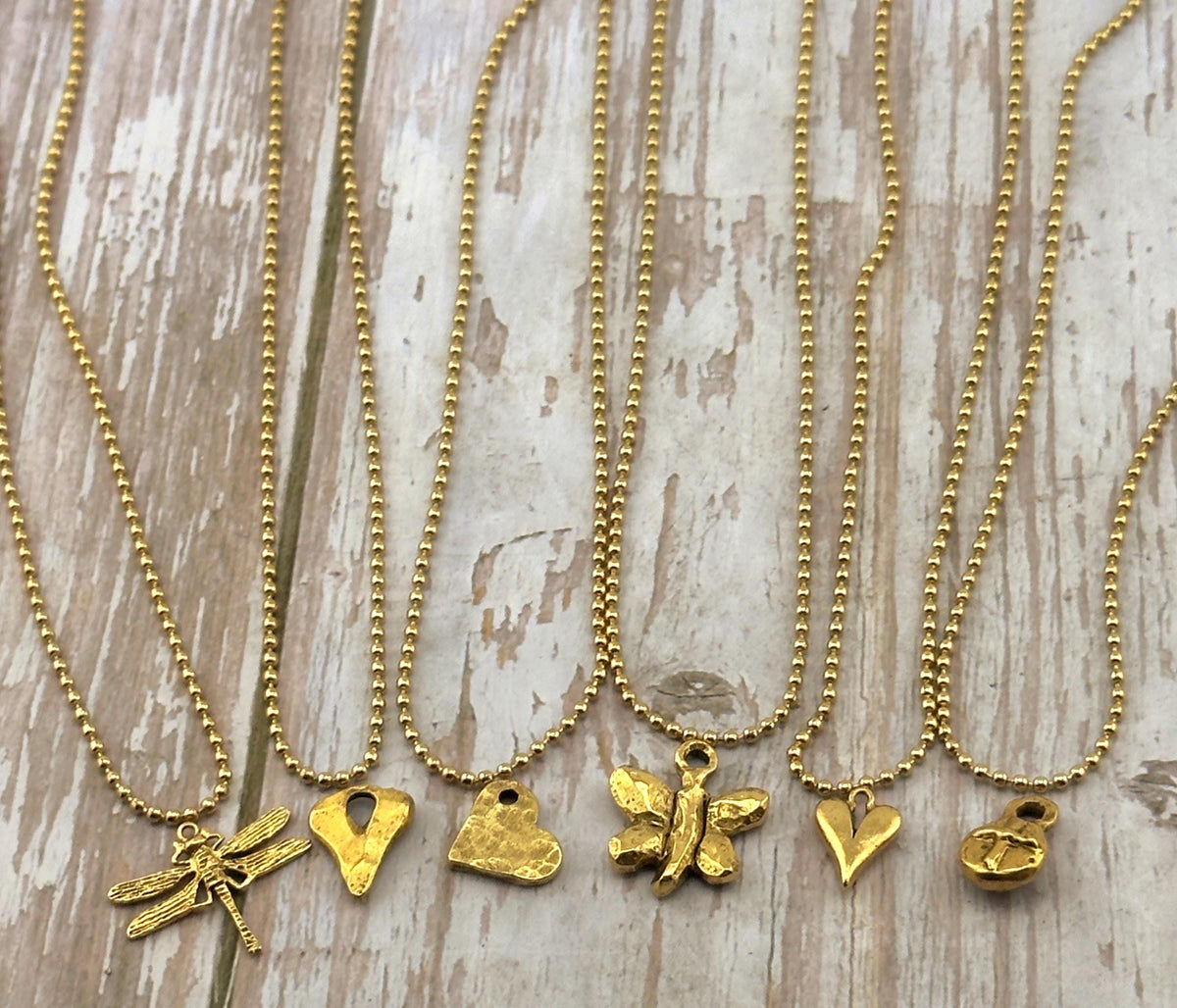 15 Inch Ball Chain Necklace, PVD Gold Plated
