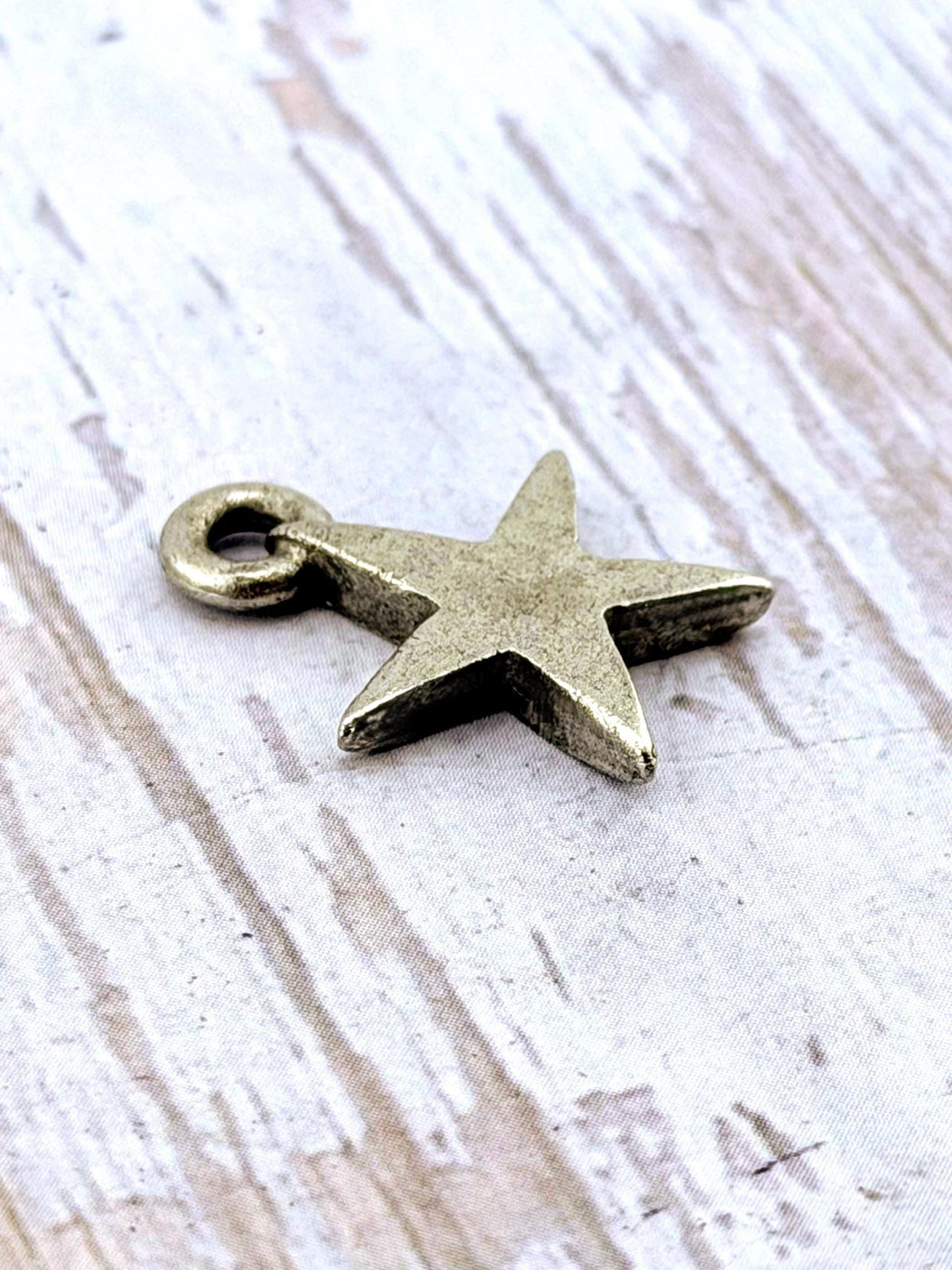 Small Star Charm, Antiqued Pewter - PT671