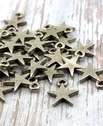 Small Star Charm, Antiqued Pewter - PT671