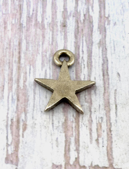Small Star Charm, Antiqued Pewter - PT671