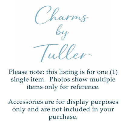 Lemon-Yellow Flower Charm, Antiqued Pewter - PT648