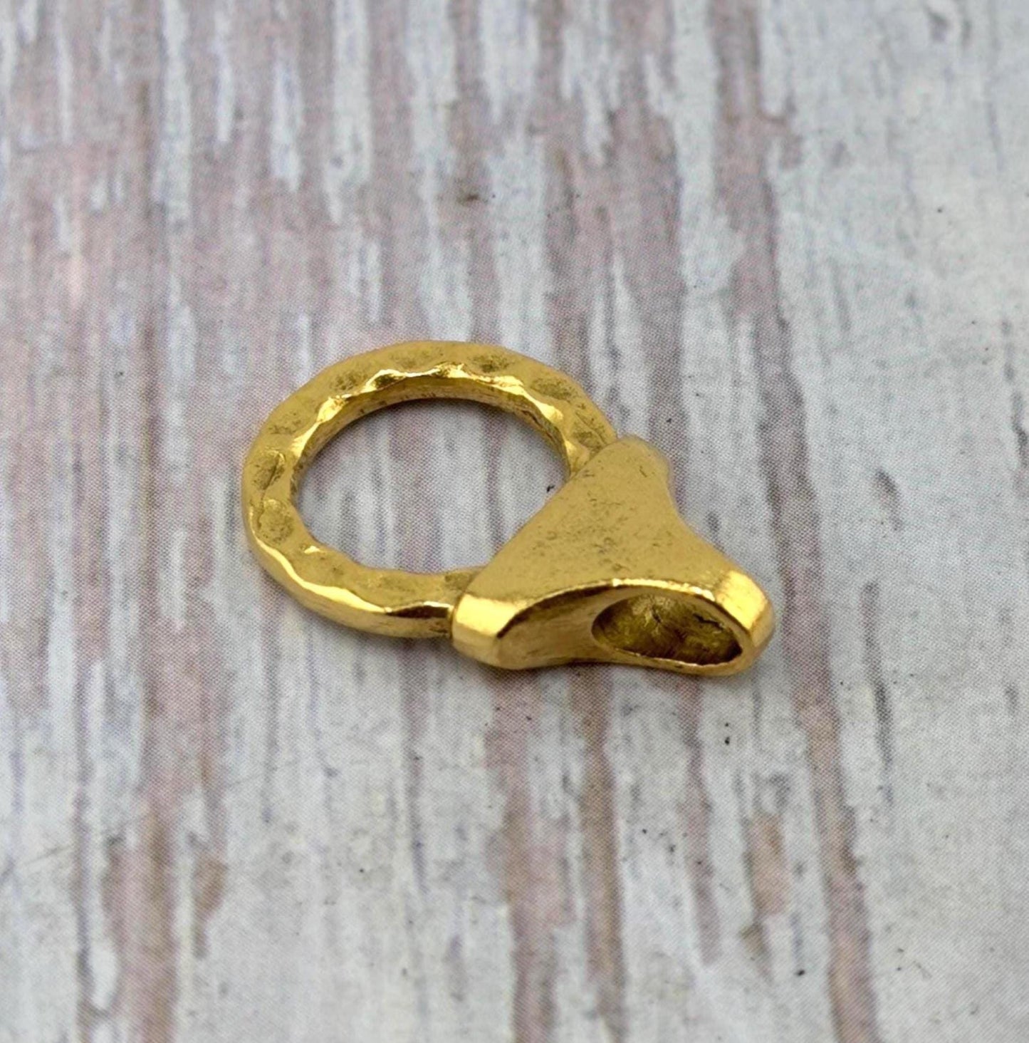 Hammered Chain End Connector & Bar, Antiqued Gold Plated - AG063/A