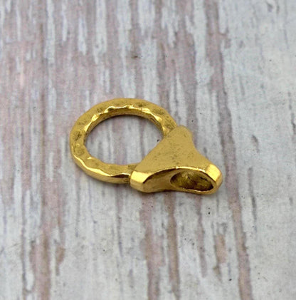 Hammered Chain End Connector & Bar, Antiqued Gold Plated - AG063/A