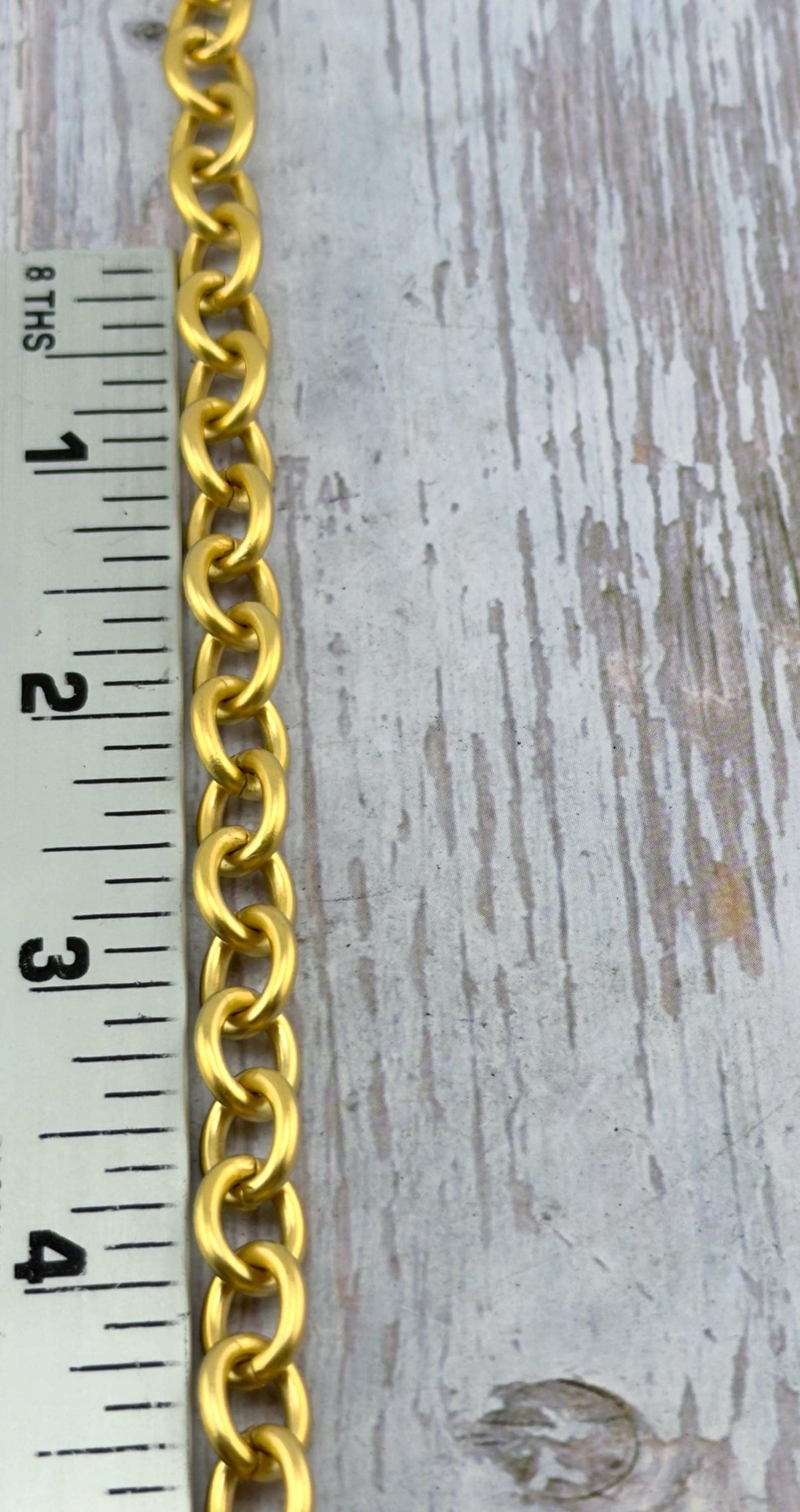 Large Chunky Oval Cable Chain, Satin 18k Gold Plated - S075-CH