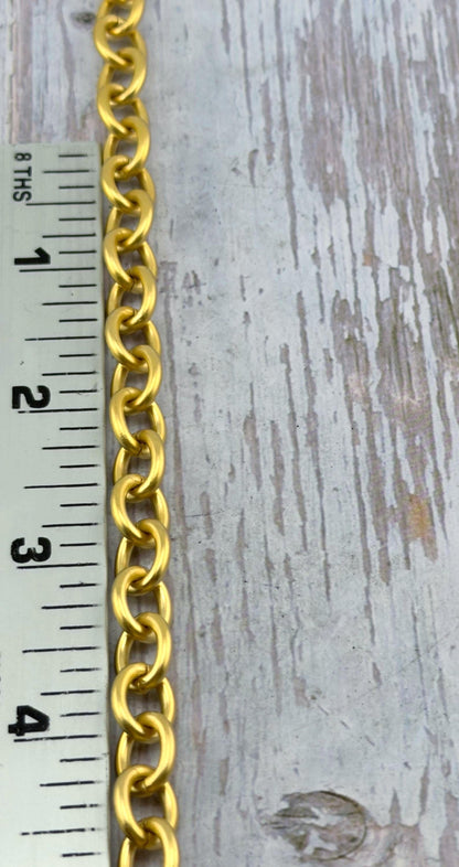 Large Chunky Oval Cable Chain, Satin 18k Gold Plated - S075-CH