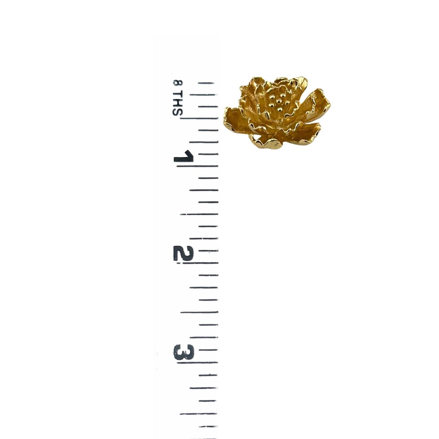 Breloque fleur 3D, plaquée or 18 carats et satinée - ST609