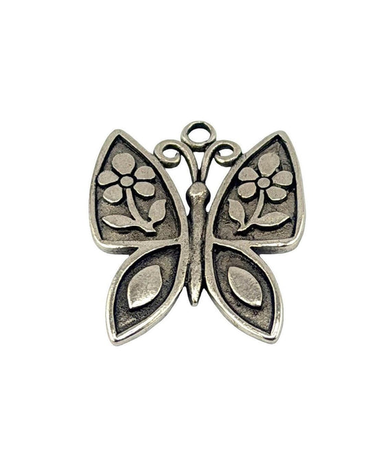 Artisan Butterfly Charm, Antiqued Pewter - PT677