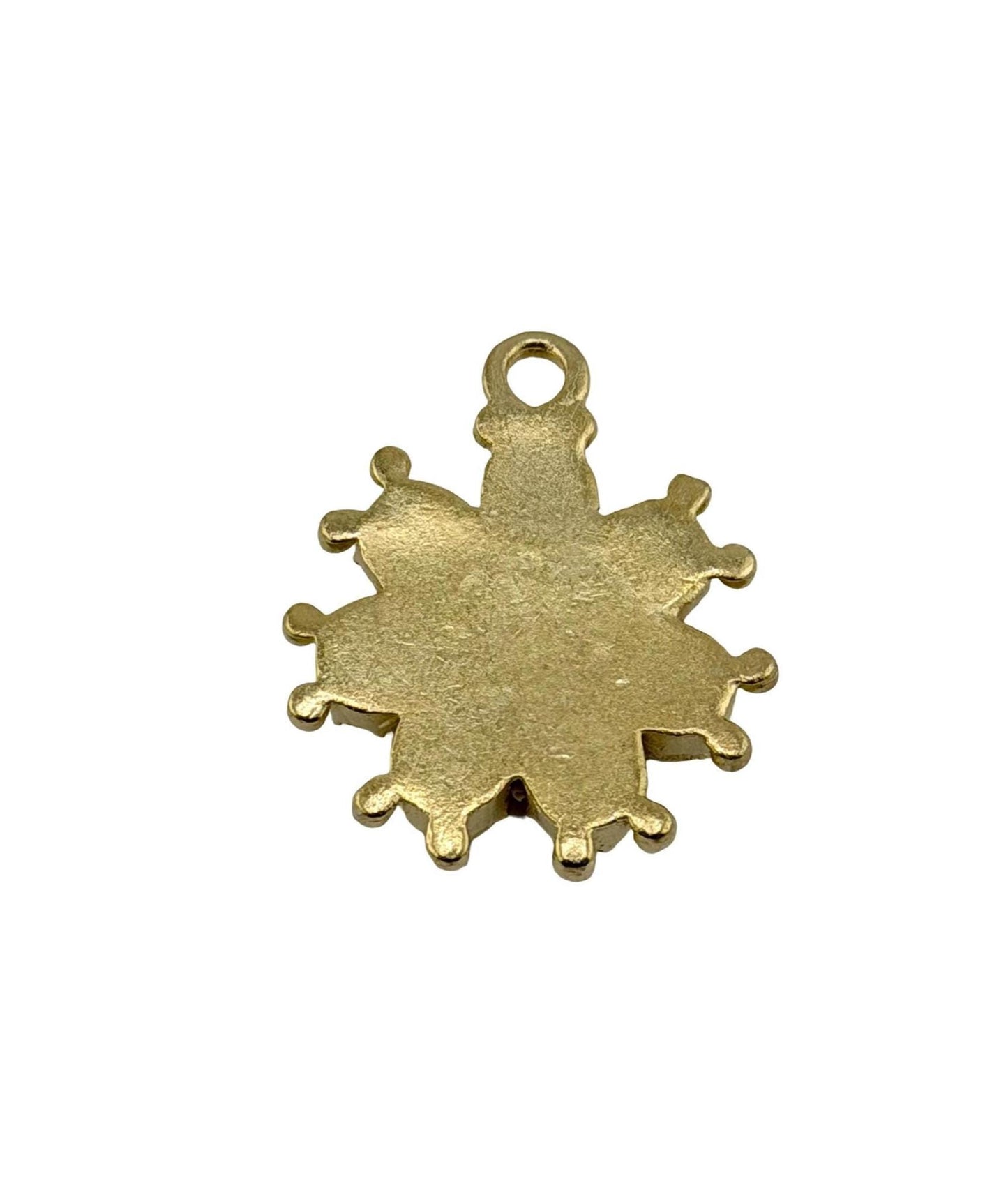 Beaded Flower Charm, Satin 18k Gold Plated - ST662