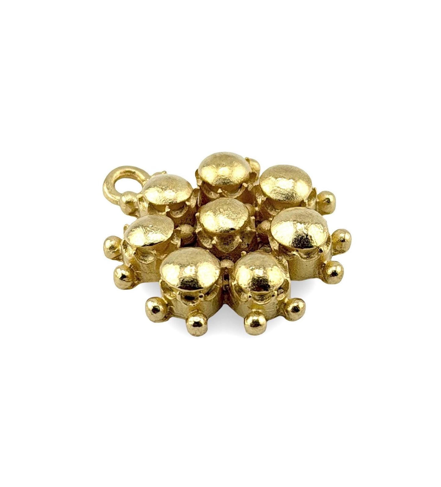 Beaded Flower Charm, Satin 18k Gold Plated - ST662