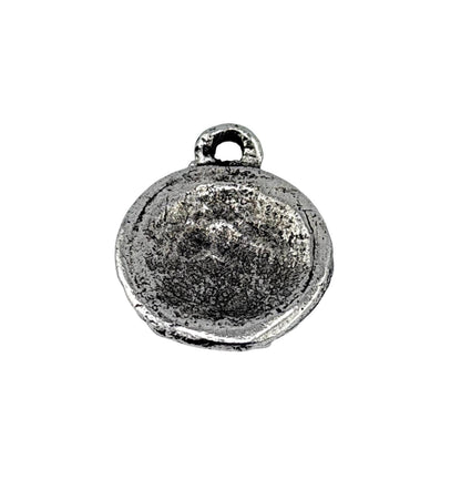 Rustic Round Flower Pendant, Antiqued Pewter - PT489
