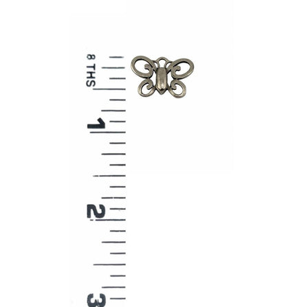 Petit charm papillon bohème artisanal, étain vieilli - PT653