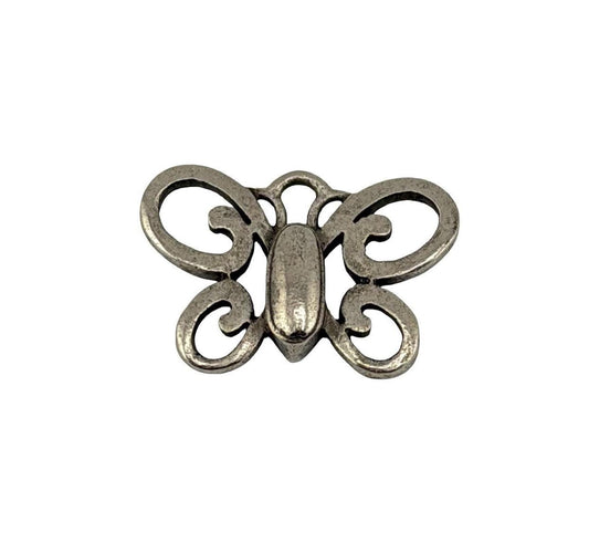 Pequeño Colgante Artesanal de Mariposa Boho, Peltre Envejecido - PT653