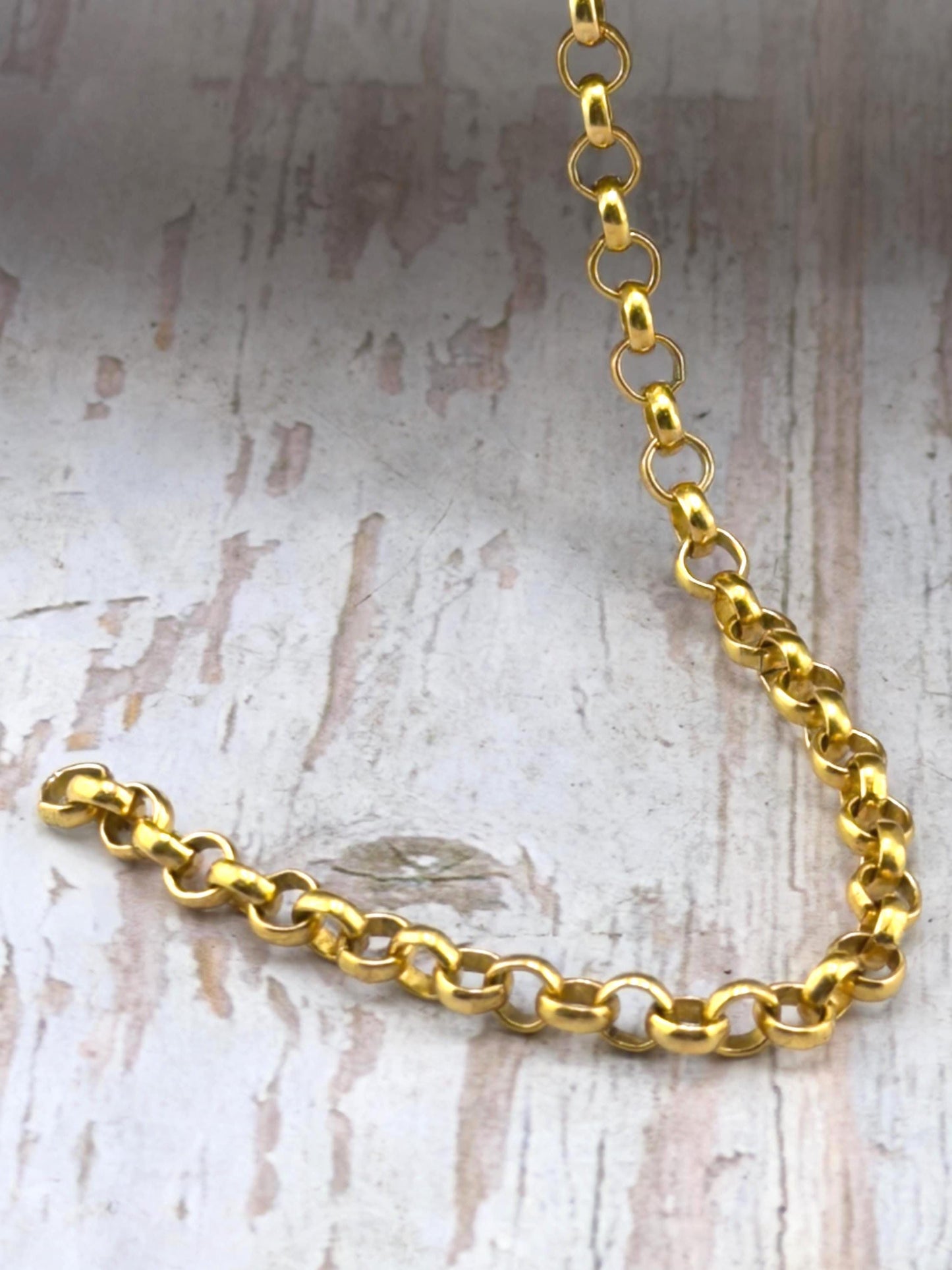 4.5mm Rolo Chain, Antiqued 18k Gold Plated - G140-CH