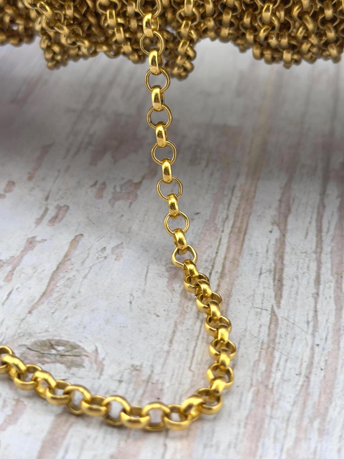 4.5mm Rolo Chain, Antiqued 18k Gold Plated - G140-CH