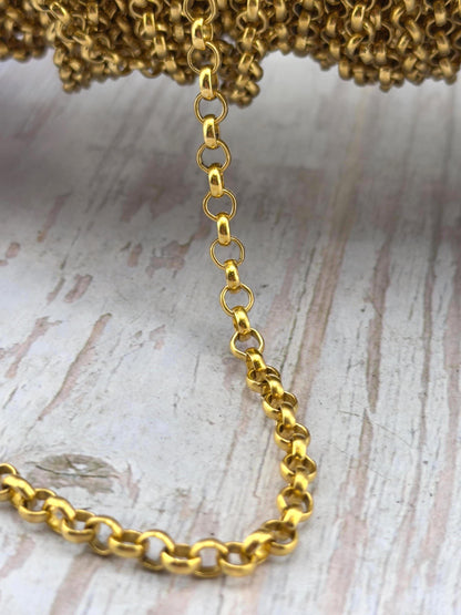 4.5mm Rolo Chain, Antiqued 18k Gold Plated - G140-CH
