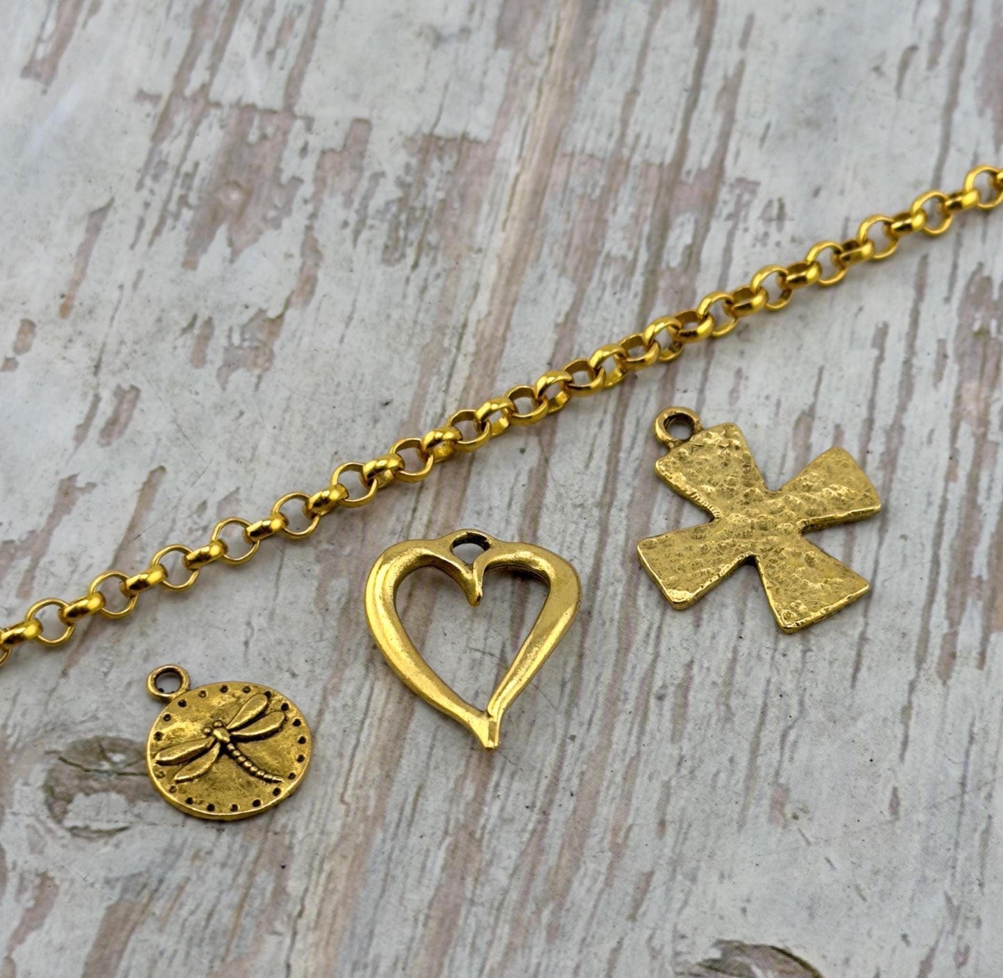 4.5mm Rolo Chain, Antiqued 18k Gold Plated - G140-CH