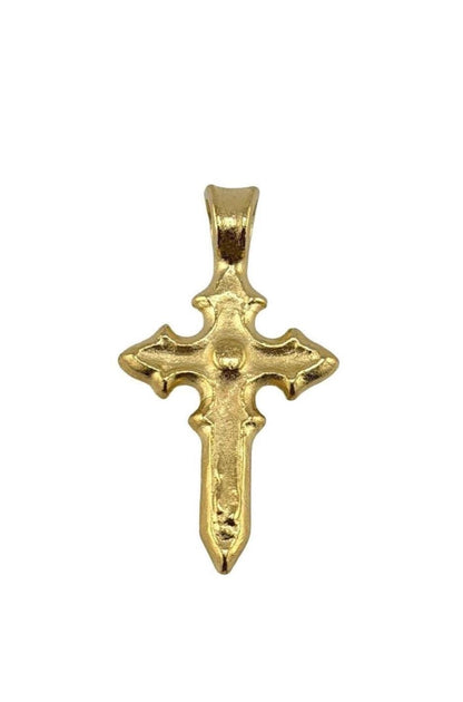 Gold Cross Charm, Satin 18k Gold Plated - ST241