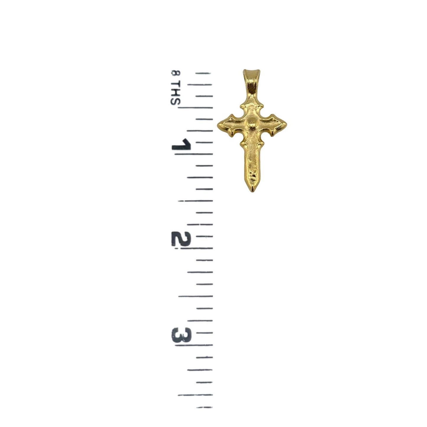 Gold Cross Charm, Satin 18k Gold Plated - ST241