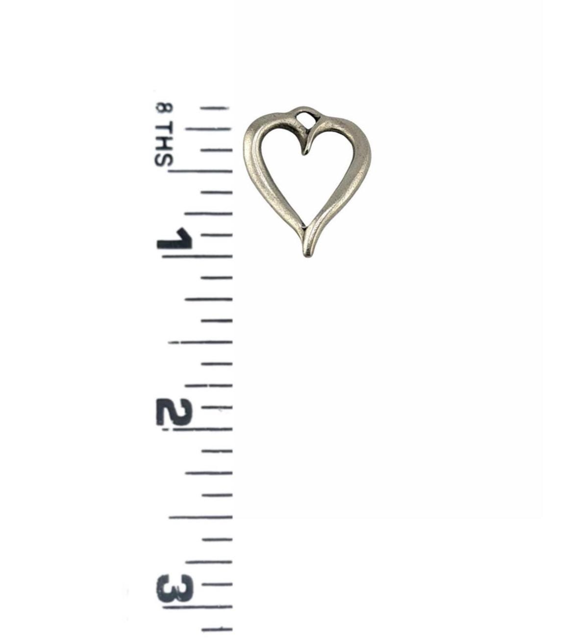 Twisted Open Heart Pendant, Antiqued Pewter - PT656