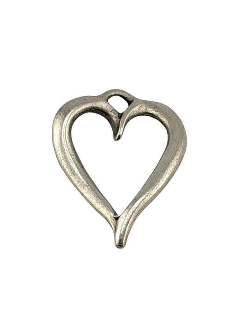 Twisted Open Heart Pendant, Antiqued Pewter - PT656