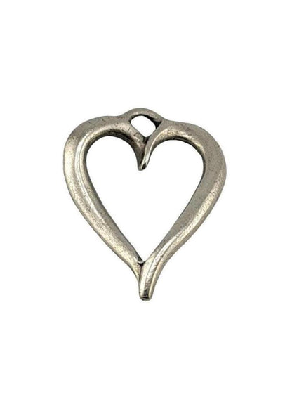 Twisted Open Heart Pendant, Antiqued Pewter - PT656