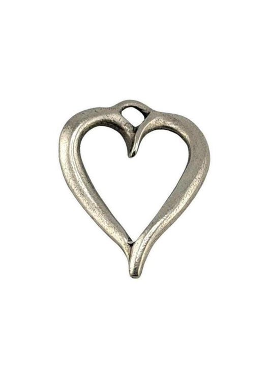 Twisted Open Heart Pendant, Antiqued Pewter - PT656