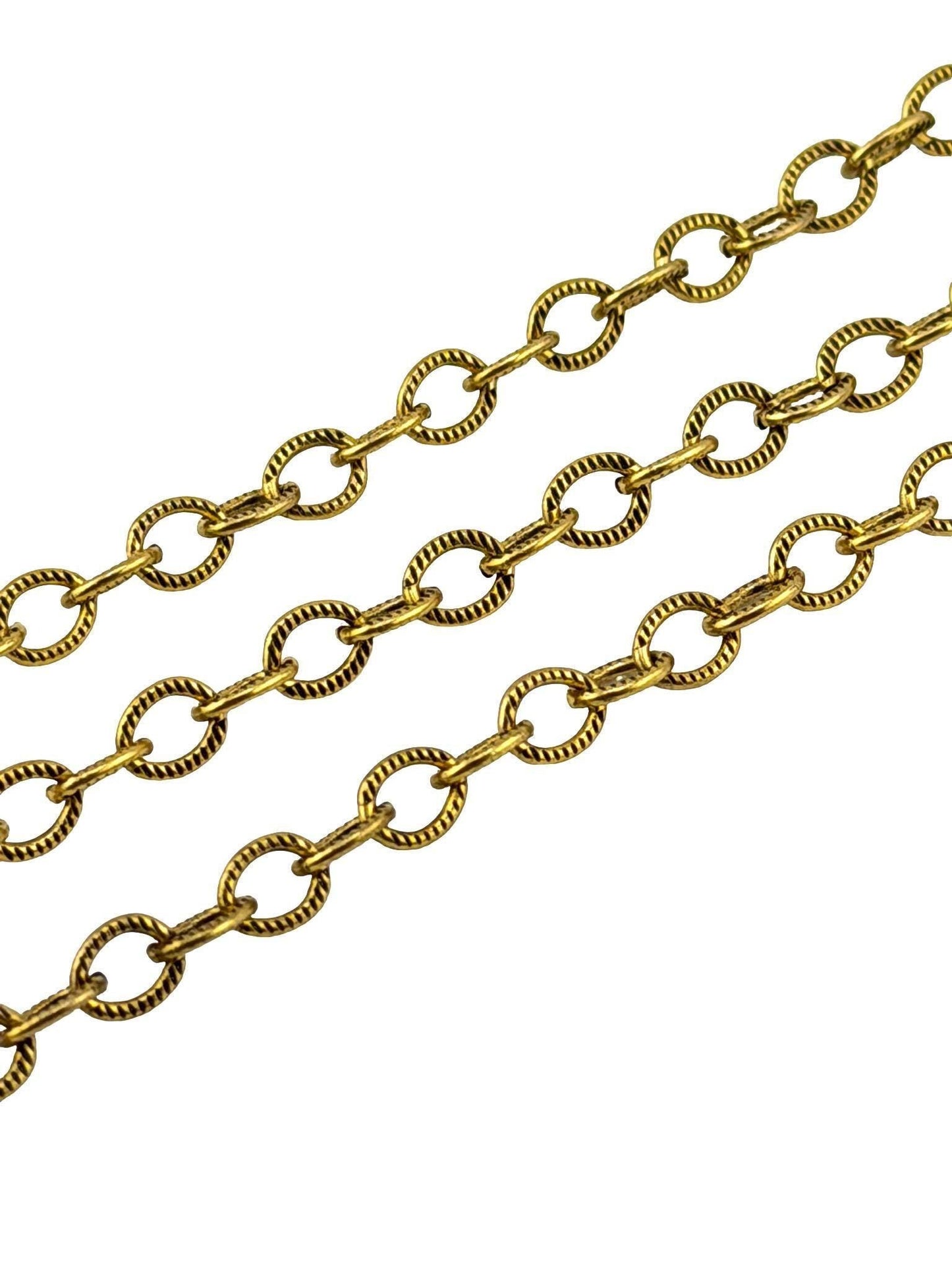 Dainty Oval Cable Chain, Antiqued 18k Gold Plated - G108-CH