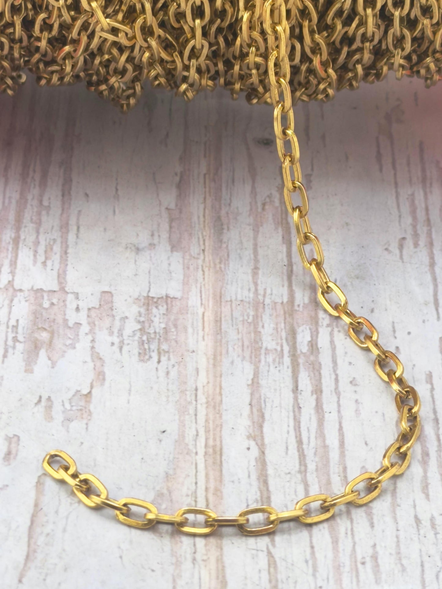 4x7mm Oval Cable Chain, Antiqued 18k Gold Plated - G117-CH