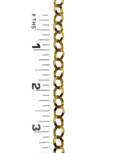 Chaîne Rolo ronde martelée, plaquée or 18 carats vieilli - G091-CH