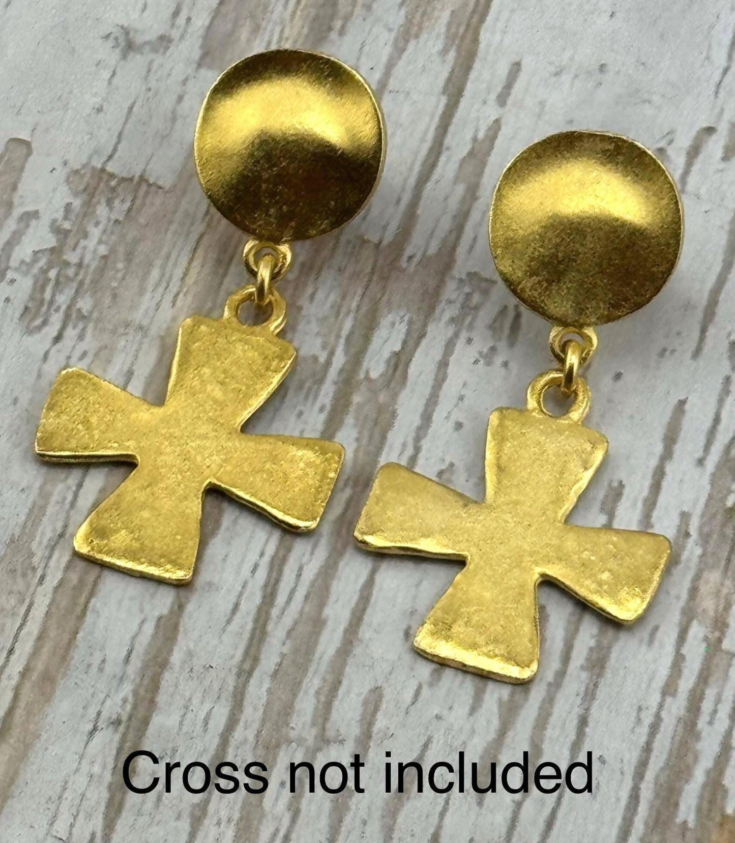 Grand pendentif croix, or 18 carats vieilli - AG049